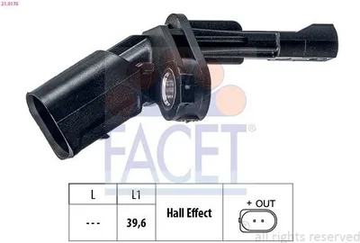 Produktbild von FACET ABS Sensor Raddrehzahl Hinten Links für VW TIGUAN (5N) 21.0175