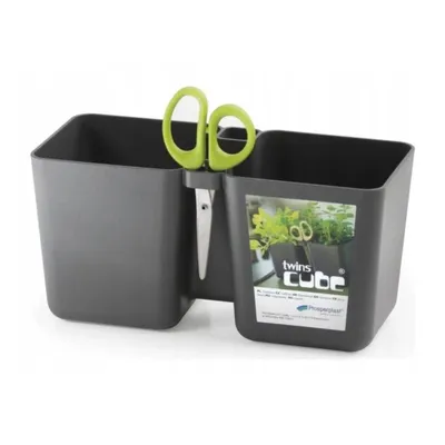 Immagine prodotto di Prosperplast TWINS CUBE Vaso da fiori 24,4 cm, grafite