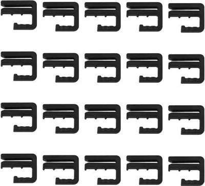 Image de Cordons de taille réglables sans aiguilles, 20 élargisseurs de pantalon, boutons de jean amovibles, pinces à pantalon, boutons sans couture, aiguilles à coudre pour boutons, pinces de renfort pour pantalon (noires)