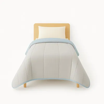 Image de Couette légère Bicolore Gris clair / Bleu ciel - 1 personne 140 x 200 - 13241-5