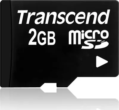 Produktbild von Transcend TS2GUSDC, 2 GB, MicroSD, NAND, 20 MB/s, 13 MB/s, Schwarz
