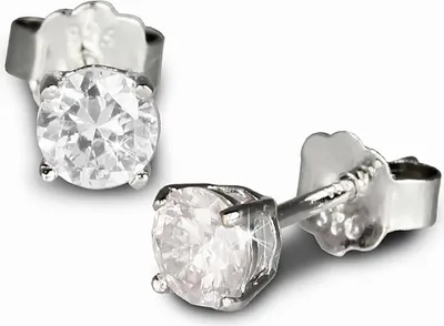 Produktbild von SilberDream Ohrstecker für Damen 925 Silber weiß Zirkonia Ohrringe 4mm SDO714W