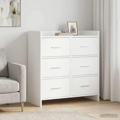 Image de Buffet vidaXL blanc 75 x 33 x 80 cm en aggloméré