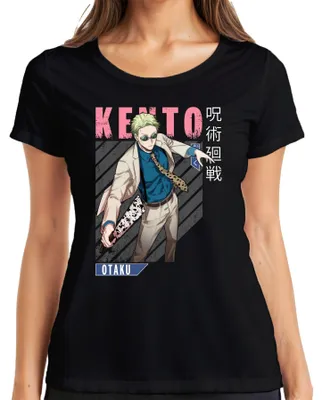 Productafbeelding van Jujutsu Kaisen Keito, anime-esthetiek, cadeau voor otaku's, pak, bril, dames T-shirt, zwart, maat M