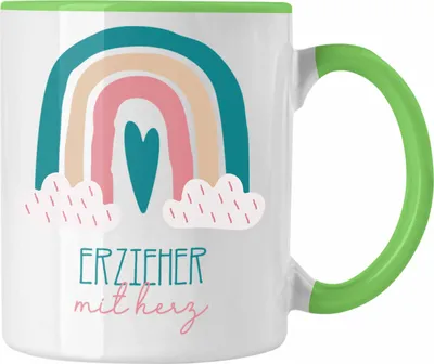 Produktbild von Trendation - Erzieher Tasse Geschenk Danke Kaffeetassse Geschenkidee für Erzieher mit Herz Spruch Männer (Grün)