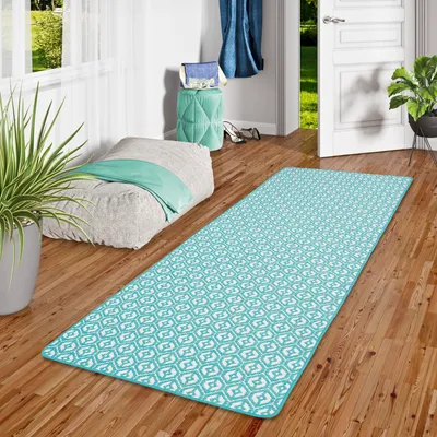 Produktbild von In- und Outdoor Teppich Läufer Beidseitig Cape Cod Türkis, Größe:80x200 cm