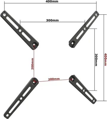 Immagine prodotto di Supporto universale per TV VESA - Staffa a parete per TV da 32-55 pollici - Modello VA0200, estensione da 200x200 a 400x400, compatibile con smart TV - Supporto - Colore nero