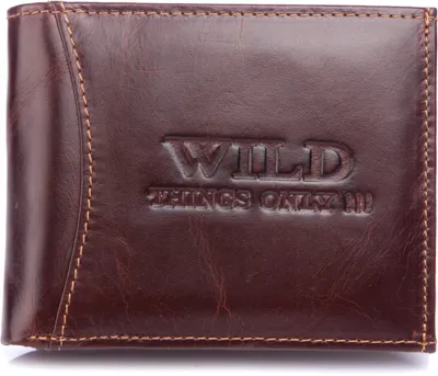 Produktbild von WILD Kleine Herrenportemonnaie Geldbörse Brieftasche aus Echtleder Dunkelbraun