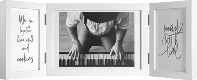 Produktbild von Henzo Fotorahmen - Piano Triple Swing Querformat - Collagerahmen für 3 Fotos - Fotoformat 10x15,15x20 cm - Weiß