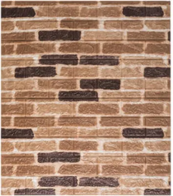 Obrázek produktu pro Happyment Moderní samolepicí dlaždice – hnědé – 10 ks – 3D nástěnné panely – samolepicí – do obývacího pokoje a koupelny – 70 x 77 cm – voděodolné