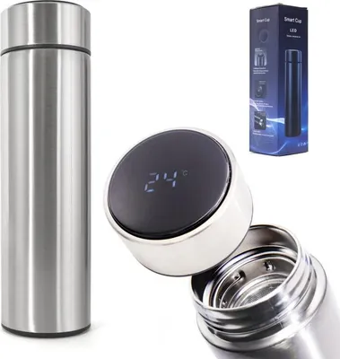 Obrázek produktu pro Pronett Termohrnek SMART LCD 500 ml stříbrný