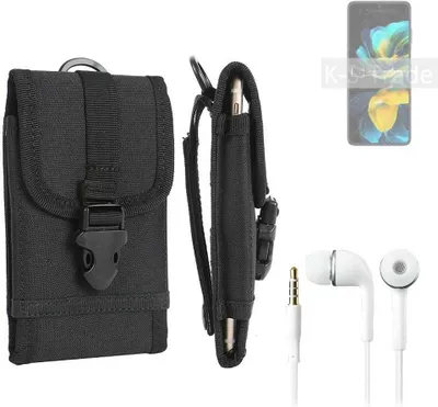 Produktbild von K-S-Trade Holster Schutz Hülle kompatibel mit Huawei Pocket S Gürteltasche Handy Hülle Tasche outdoor Seitentasche schwarz 1x + Kopfhörer
