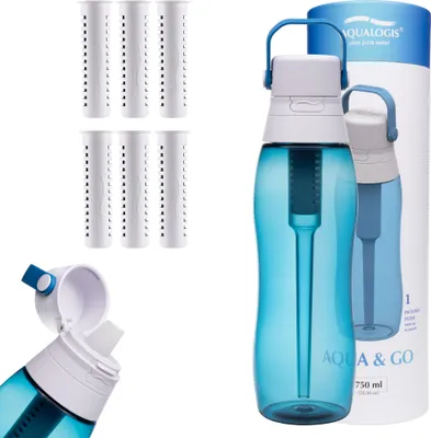 Obrázek produktu pro Filtrační láhev Aqualogis ocean blue 750ml + 6 filtrů