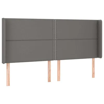 Produktbild von vidaXL Kopfteil mit Ohren Grau 203x16x118/128 cm Kunstleder