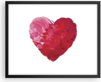 Produktbild von Gerahmtes Poster - Schwarzer Rahmen - Rot Herz Aquarell - 50x40 cm - Wand Bild - Wanddeko - Wandbilder - Kunstposter - Wandposter - Bilderrahmen - Bilder - Kunstdruck - Wandbild - P2BAA50x40-4158