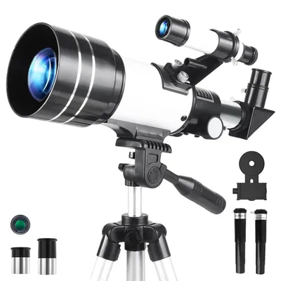 Produktbild von Teleskop Fernrohr Sternwarte - 70 mm - 15x bis 72x - Mit Aluminium-Stativ - Mondfilter
