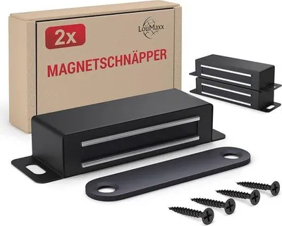 Immagine prodotto di Set di serrature magnetiche in acciaio con capacità di tenuta da 2 a 6 kg per porte e mobili