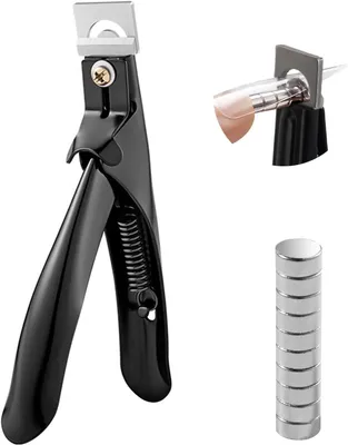 Produktbild von Nagelknipser 10 Stück, Edelstahl Tipcutter Für Gelnägel, Acrylnägel Und Kunstnägel Mit Magnetmesssystem (Schwarz)