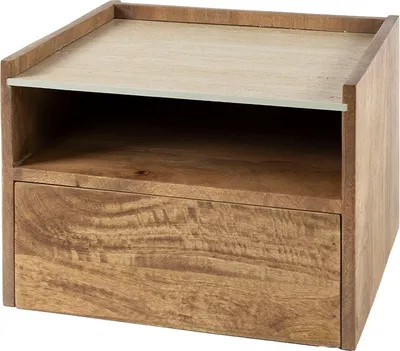 Produktbild von KAWOLA Nachttisch NORYN XL hängend Mangoholz massiv natur 1 Schublade
