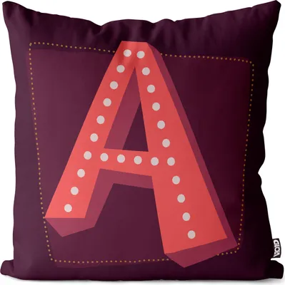 Produktbild von VOID A Buchstaben Vintage Initialen Kissenbezug Kissenhülle Sofakissen Kissen Deko Outdoor-Kissen Dekokissen