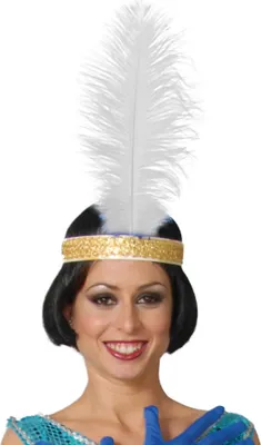 Produktbild von 20s Karneval Straußfedern Dekoration Festliche Hochzeitsdekoration Vintage Look Art Deco Glamour Faschingskostüm Elegante Feste Schmückende Akzente, Farbe: Weiß