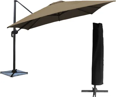 Produktbild von Freistehender Sonnenschirm MOLOKAI quadratisch 3x3m taupe + Hülle