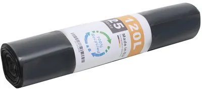Zdjęcie produktu dla Wytrzymałe worki na śmieci o pojemności 120 litrów, odporne na rozrywanie i trwałe