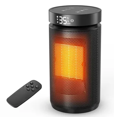 Image de Chauffage électrique pour pièce, faible consommation d'énergie, radiateur ventilé silencieux, 1500 W PTC, chauffage électrique, minuterie de 12 heures, oscillation à 70°