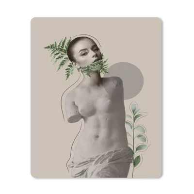 Produktbild von MuchoWow® Mauspad Mousepad Frau - Grün - Abstrakt - Pflanzen 30x40 cm - Mousepads - Maus Mat - Pad - Mausunterlage - Mausmatten