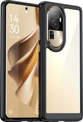 Produktbild von Schutzhülle für Oppo Reno10 Pro+ Klar Rückseite Stoßfeste TPU Silikon Bumper Hülle Schwarz