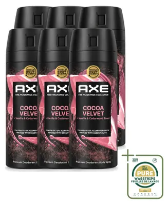 Produktbild von 6 x Axe Fine Fragrance Collection Cocoa Velvet Bodyspray - 150 ml - Vorratspackung - 6 Stücke