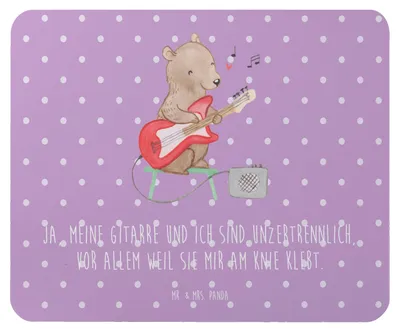 Produktbild von Mr. & Mrs. Panda Mouse Pad Gitarre Freund - Lavendeltraum - Geschenk, Akustik, mauspad laptop, Instrument, mousematte, Abenteuer, Musik, Mousepad, Musiker, Freiheit, pc