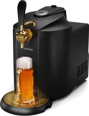 Image de Klarstein Tireuse à Bière 5 L - Machine à bière pression avec refroidissement ultra rapide, température réglable, système CO², écran LCD, noir-or
