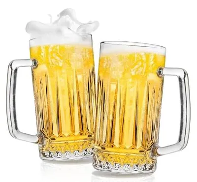 2er-Set Acryl-Bierkrüge 680 ml mit Henkel, bruchsicher