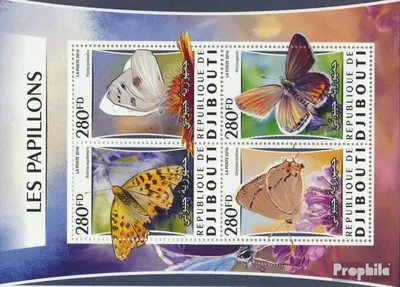 Produktbild von Briefmarken Dschibuti 2016 Mi 1034-1037 Kleinbogen (kompl. Ausg.) postfrisch Schmetterlinge