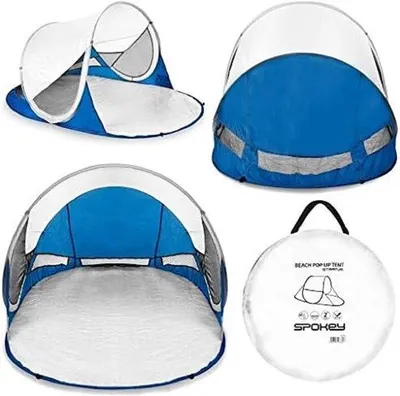 Produktbild von Famanu Strandzelt 195 x 100 x 85 cm - UV-Schutz - Selbstaufbau - Wasserdichter Boden