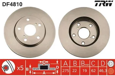 Produktbild von 2x TRW Bremsscheibe DF4810 für TOYOTA AURIS (NZE18_ ZRE18_) 46 3mm 275mm