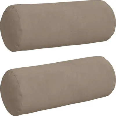 Produktbild von vidaXL Bolsterkissen 2 stk. Mikrofaserstoff Taupe Ø 15 x 40 cm