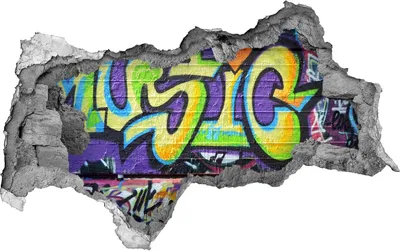 Produktbild von Selbstklebender Loch-3D-Aufkleber 95x73 cm Graffiti an der Wand