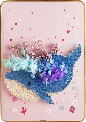 Produktbild von RealG RC-K-1150 Kreativset für String Art – LED-Bild im Rahmen 21 x 30 cm, Delfin