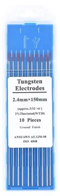 Produktbild von 10 Stück Wolfram-Elektroden für WIG-Schweißen, 3/32", Typ WT20