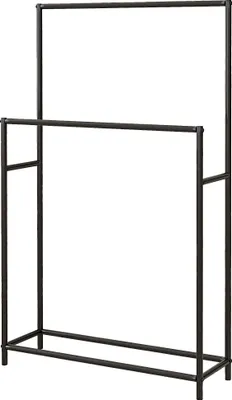 Produktbild von Freistehender Handtuchhalter, 2 Stangen, rostfrei, Schwarz, 66x20x110cm