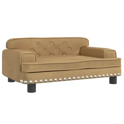 Zdjęcie produktu dla Sofa dla dzieci, brązowa, 70x45x30 cm, aksamit