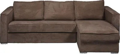 Produktbild von Eckschlafsofa mit Matratze - Ecke wechselbar - Cord - Braun - Liegefläche 140 cm - Matratze 22 cm mit Memory Schaum - LORETO