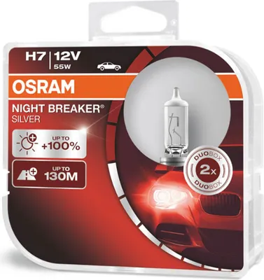 Zdjęcie produktu dla Osram Night Breaker Silver, 58 W, 12 V, H7, Halogen, 2 szt.