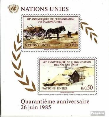 Produktbild von Briefmarken UNO - Genf 1985 Mi Block3 (kompl.Ausg.) postfrisch 40 Jahre UNO