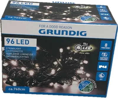 Produktbild von Grundig LED-Lichterkette, 7,2 m lang, mit 96 LEDs, für Innen- und Außenbereich