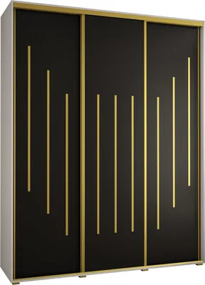 Produktbild von MEBLE KRYSPOL Davos 8 Schrank, drei Türen - 235,2x190x60 cm - Weiß Schwarz Gold