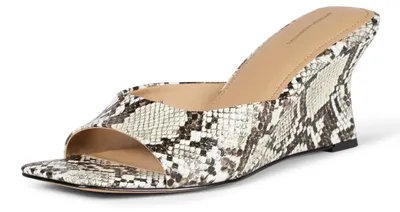 Produktbild von A. Essentials Damen Keilsandalen, Graue SchlangenKunstleder, 47 EU