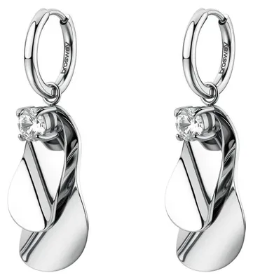 Immagine prodotto di Orecchini moderni in acciaio con cristalli 2in1 Bloom BOM21